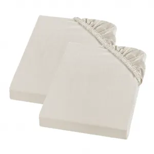 Простыня на резинке из тонкой фланели, комплект из 2 шт., 100 х 200 см, кремовая, 100% хлопок, для матрасов высотой до 23 см, для сна sleepling