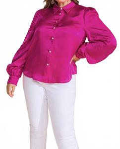 Сплошной сатиновый топ в цвете фуксия FLYING TOMATO