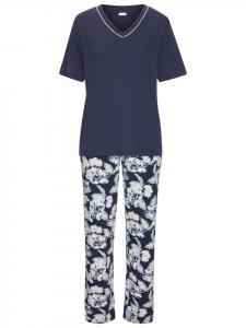 LASCANA Пижама с синим цветочным принтом