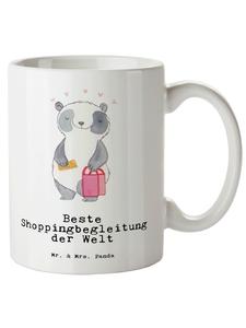 Кружка XL Panda - лучший в мире спутник для шопинга... белого цвета Mr. & Mrs. Panda