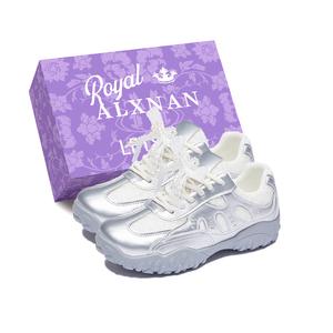 Alxnan Низкие повседневные туфли женские серебристо-серые, цвет Silver Gray Box