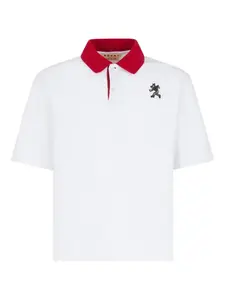 Поло с вышивкой и контрастным воротником X Slawn & Soldier Marni, белый