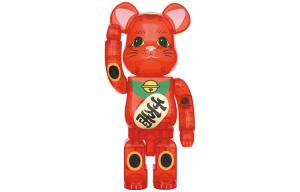 BE@RBRICK Bearbrick Maneki Neko Plum Transparent Red