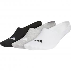 Спортивные носки No Show Unisex, набор из 3 пар Adidas, 3 Pack (черный+Medium Heather серый+белый)