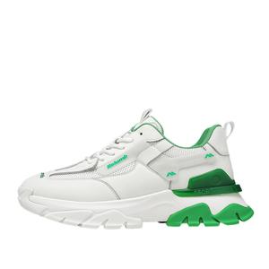 KOLUMB Мужские низкие массивные кроссовки, бело-зеленые