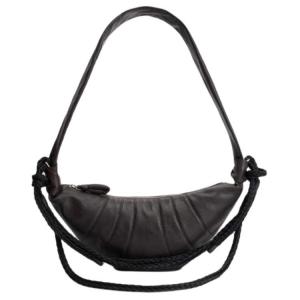 Lemaire Кожаная сумка-круассан на плечо среднего размера унисекс тёмно-коричневая