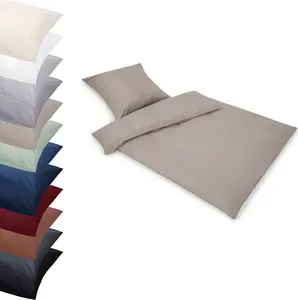 Комплект постельного белья ПРЕМИУМ 155x220-80x80 см из МИКРОФИБРЫ, комплект постельного белья, наволочка, пододеяльник, пододеяльник, цвет: серо-коричневый