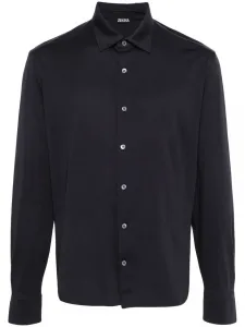 Рубашка с длинными рукавами Zegna, синий