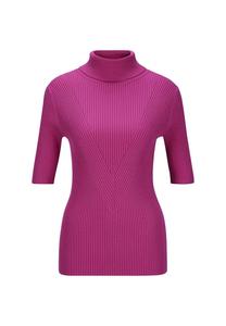 Свитер ребристого плетения с короткими рукавами Madeleine, пурпурный