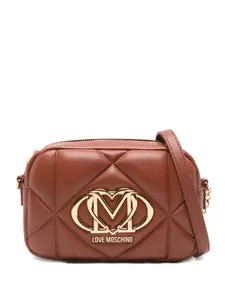 Стеганая сумка на плечо с логотипом Love Moschino, коричневый