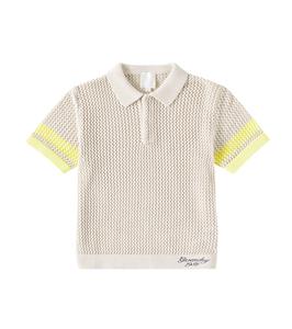 Хлопковая рубашка-поло Givenchy Kids, кремовый