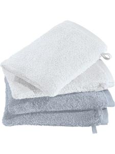 Erwin Müller Набор из 4 махровых салфеток для умывания, Bühl, бело-серебристый