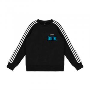 Adidas Свитшот мужской черный с круглым вырезом, умеренно свободный, обычный крой