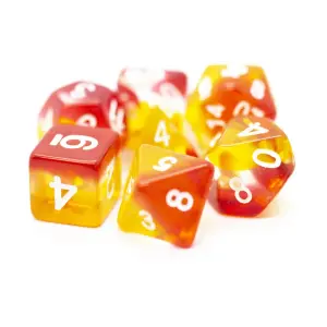 Набор Poly Set Translucent Phoenix Rising с белым (7), Acrylic-Resin Dice - Gradient