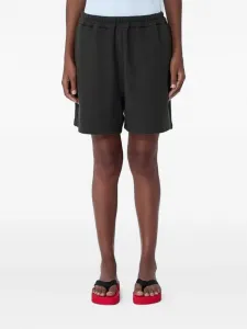 Шорты из французского махрового трикотажа с эластичным поясом THE ROW, черный