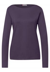 STREET ONE Лонгслив в темно-фиолетовом цвете
