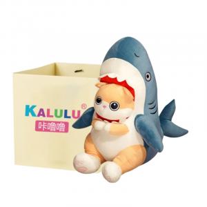 Мягкая и милая плюшевая игрушка Shark Cat и Shark Dog, собака 40/70/100см, кошка 40/70см, высота Click, Shark Cat Gift Box 40Cm