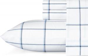 Nautica Комплект постельного белья Queen, темно-голубой, из свежего и прохладного хлопкового перкаля