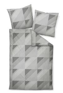 Постельное белье Mako из атласа, 155x220 см, серо-белое Janine, серый/белый