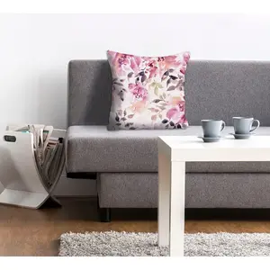 Декоративная подушка Lina, наволочка, пастельный цветочный мотив, мягкие цвета, цветочный узор, нежный Queence, Rosa + bedruckt