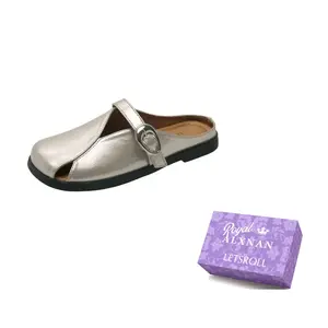 Alxnan Закрытые тапочки женские золотые, цвет Gold