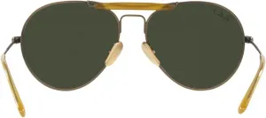 Солнцезащитные очки Ray-Ban Unisex Rb8063 Titanium Aviator, Demi Gloss Antique Gold/Dark Green Polarized