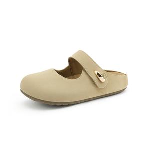 Женские сандалии с закрытым носком и резиновой подошвой, устойчивые к истиранию UBZ, Apricot