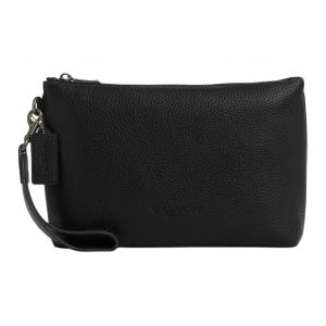 COACH Большой унисекс клатч из коровьей кожи черный