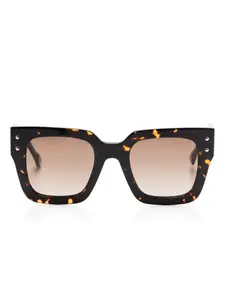 Солнцезащитные очки в массивной оправе Carolina Herrera, коричневый