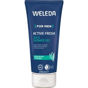 Гель для душа Weleda For Men Active Fresh 3in1 Shower Gel, Belebt durch erfrischend-herben & maskulinen Duft 200 ml