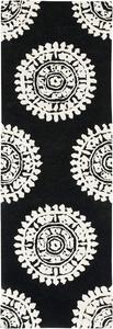 Ковер-дорожка SAFAVIEH, 77 x 244 см, Soho Collection Black/Ivory SOH732D ручной работы из премиальной шерсти и вискозы