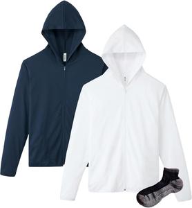 Мужская толстовка на молнии Glimmer 00338-AMZ, плотность ткани 4,4 унции, быстросохнущая, с длинными рукавами, с защитой от УФ-излучения, белый/темно-синий