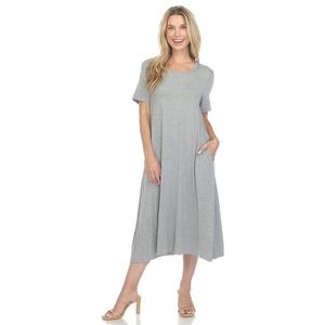 Женское платье миди с короткими рукавами WM Fashion, цвет Heather Grey