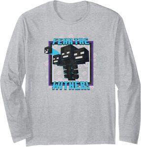 Футболка с длинным рукавом Minecraft Wither Fear The Wither. V1, синяя, размер S