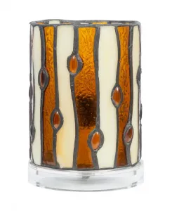 Лампа Diamond Hill Tiffany ручной работы с абажуром из настоящего витражного стекла и декоративными камнями, высотой 16 см Dale Tiffany, мультиколор