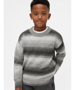 (K) Свитер свободного кроя с круглым вырезом и эффектом космической окраски (детский)