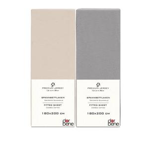 Простынь на подгонке DarBene 2 шт 180x200 Grau-Mix, 180x30x200 см цвет hellgrau elfenbein