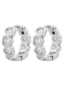 Adeliás Женские серьги-кольца из серебра 925 пробы с кубическим цирконием в серебре