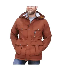 Парка с отстегивающимся капюшоном и 6 карманами на флисовой подкладке Big & Tall by KingSize Boulder Creek, коричневый