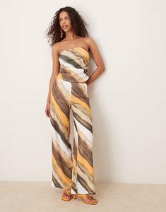 Широкие брюки Coord с жатым кроем и абстрактным принтом Asos Design