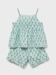 Детский пижамный комплект Hoja Botanical: топ-ками и шорты Mango, Green