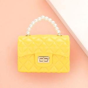 Жемчужная сумка-клатч с верхней ручкой и съемным ремнем FASHNZFAB, желтый