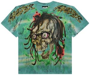 Футболка Hellstar Rasta Skull Tye-Dye T-Shirt 'Green', зеленый