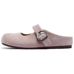 AGSDON Закрытые тапочки на каблуке 3 см женские розовые, цвет Pink