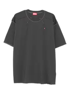 Футболка из хлопка с вышивкой DIESEL, серый