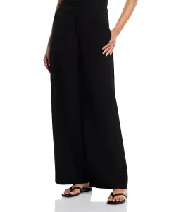 Брюки с широкими штанинами - эксклюзив Aqua, черный