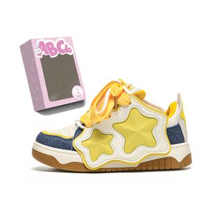 Женские скейтборд кроссовки ABCIO низкие белые, сырно-желтые [Премиум улучшенные — более удобные и долговечные]