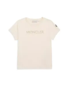 Футболка унисекс с вышитым логотипом и короткими рукавами - для маленьких детей Moncler, белый