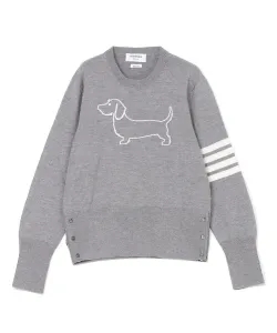 Пуловер Hector Icon Intarsia с круглым вырезом, из мериносовой шерсти, с четырехполосной полосой.