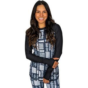 Женская всесезонная термофутболка Pinnacle с круглым вырезом Blackstrap, Directional Blue